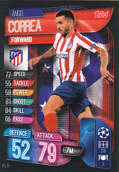 Angel Correa Atletico Madrid 2019/20 Topps Match Attax CL #ATL16